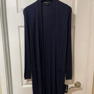 Fabulous Spring or Fall Sweater! Calf Length Navy Blue